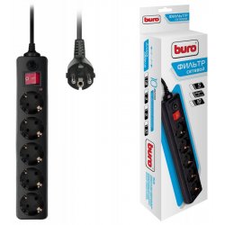 Сетевой фильтр Buro 500SH-3-B 3м (5 розеток) черный